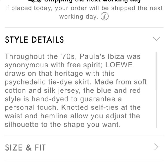 Loewe x Paula’s Ibiza Tie Dye Wrap Skirt Red Blue - Picture 10 of 10